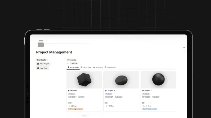 Projektfortschritt Dashboard